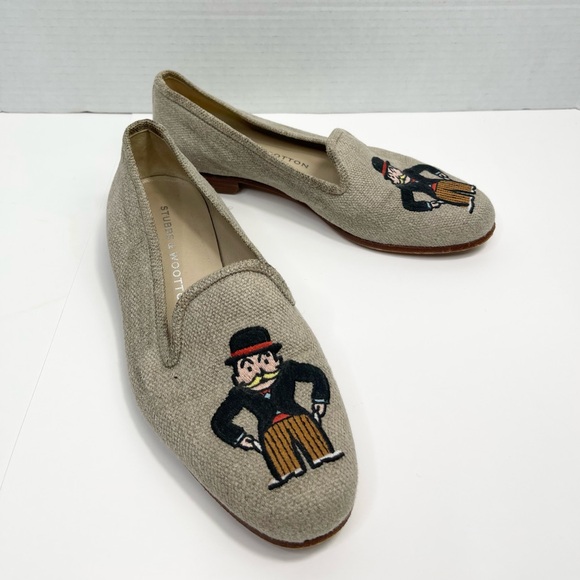 Stubbs & Wootton Tan Embroidered Loafers main image 8